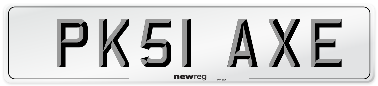 PK51 AXE Number Plate from New Reg